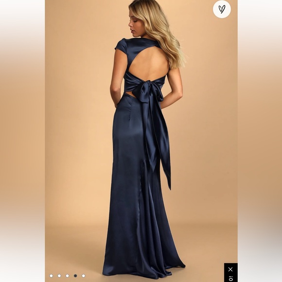 Lulus Dresses & Skirts - Lulu’s Navy Satin Formal Dress